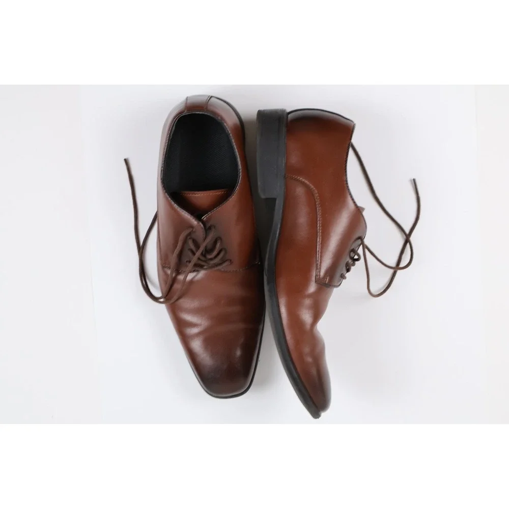 Seven 91 Mens Dress Shoes Brown Burnished Almond Toe Size 8